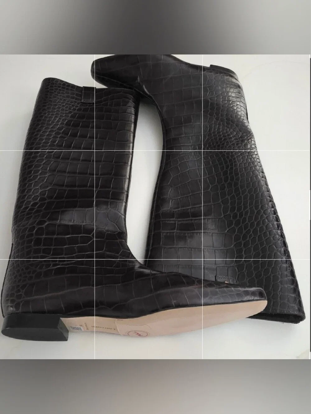 Naturalizer Deesha Pointed Toe Knee High Croc-Embossed Knee Boots
